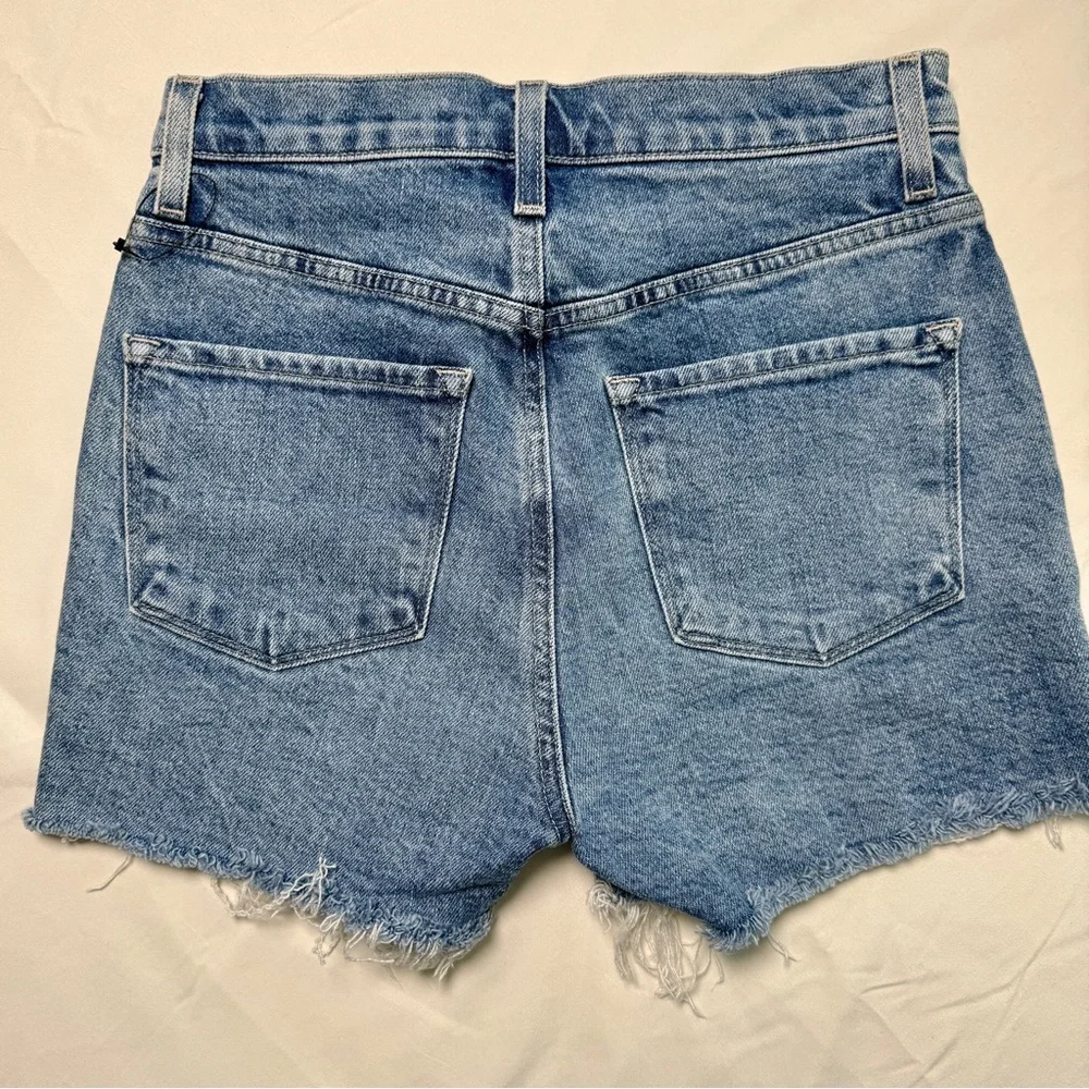 J Brand Jules Short Size 25 Light Wash Raw Hem High Rise Denim Shorts